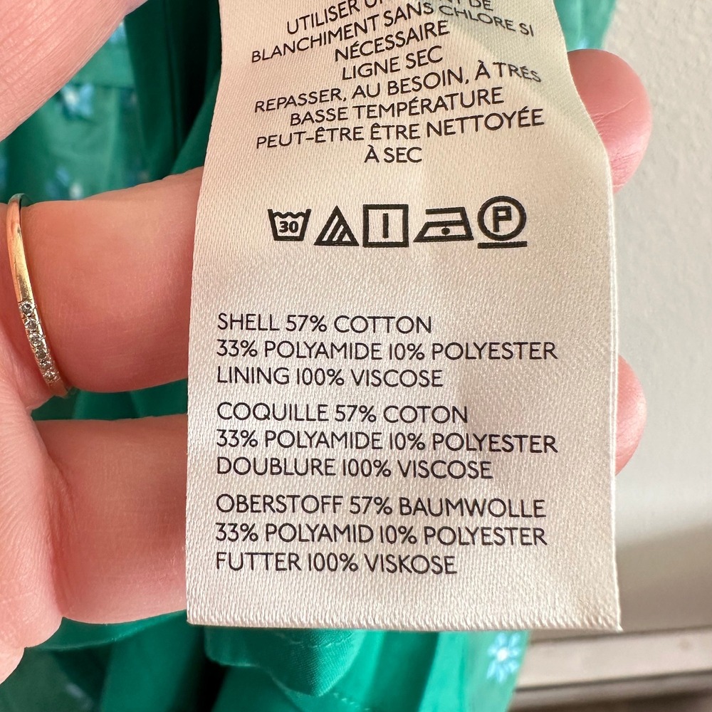NWT Anthropologie Green Printed Midi Dress - Picture 13 of 16